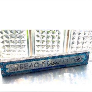 PLAQUE-ARTS & CRAFTS handcrafted embellished/bedazzled beachy vibe plaque/decor